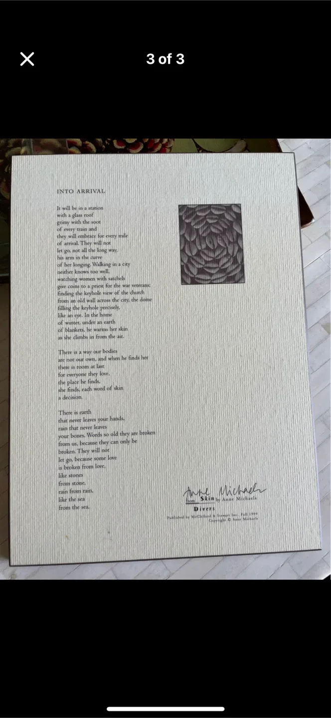 Anne Michaels 'Skin Divers' Poem Print image indicator(3)