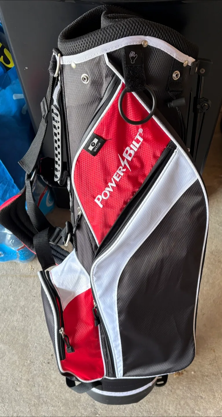 Powerbilt Golf Stand Bag - Red, Black, White thumbnail