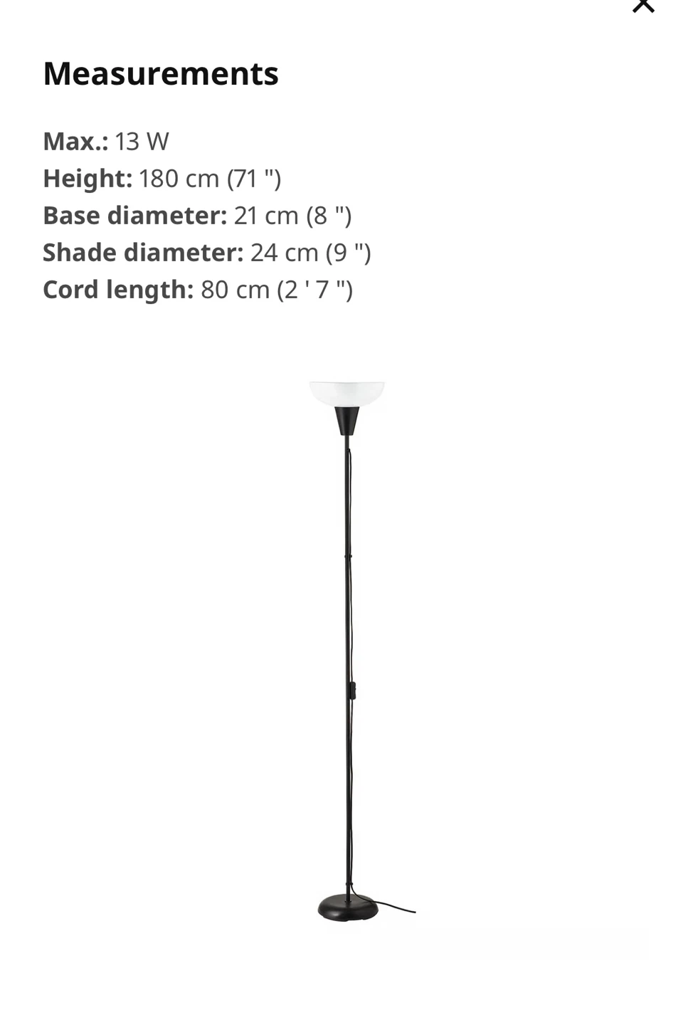IKEA TÅGARP Floor uplighter, black/white - photo 5