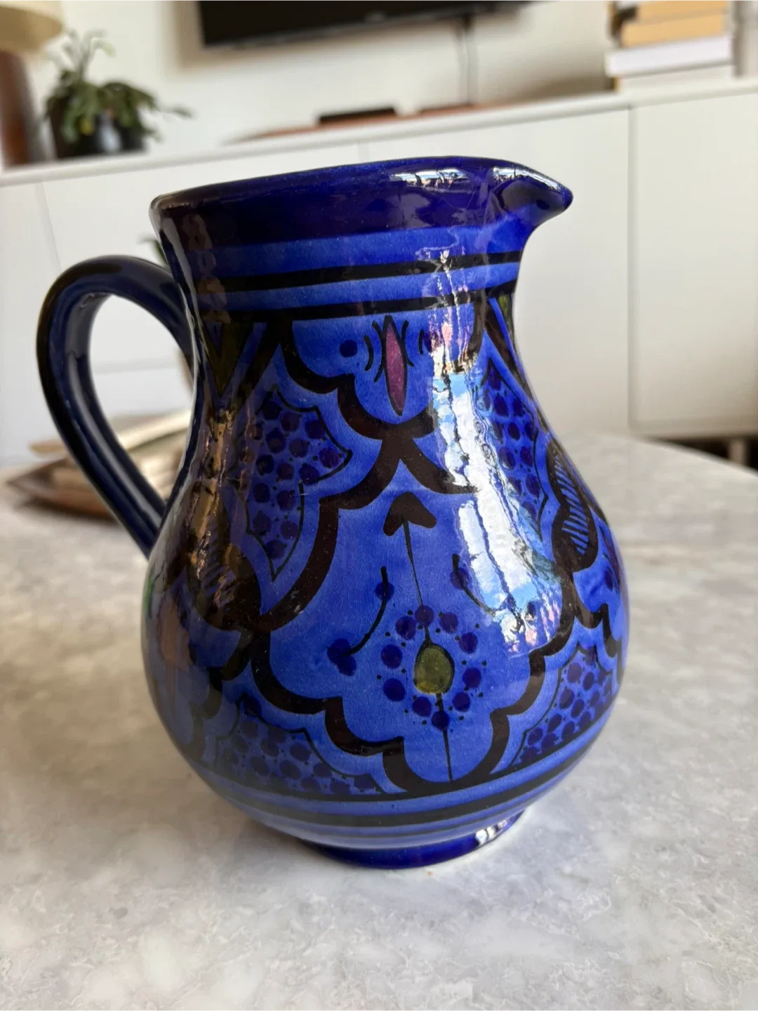 Blue Ceramic Pitcher image indicator(2)