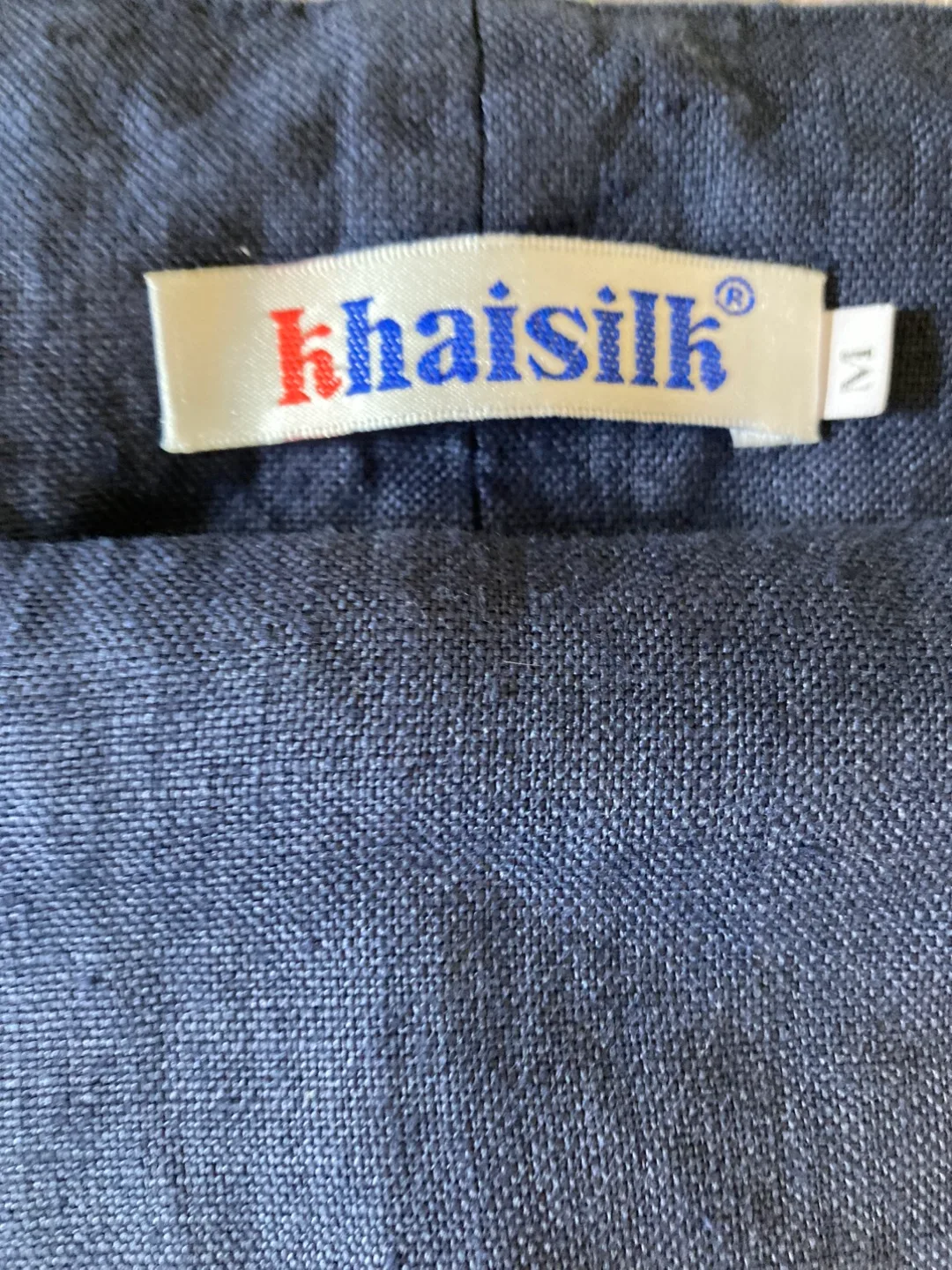 Khaisilk Blue Embroidered Linen Top - Size M image indicator(5)