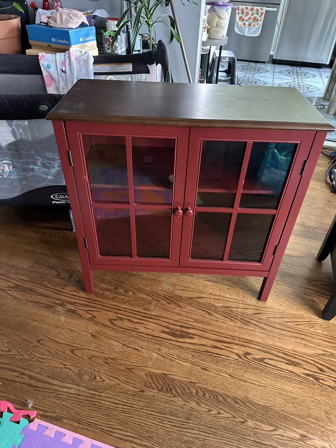 Red Accent Cabinet - 34" Wide