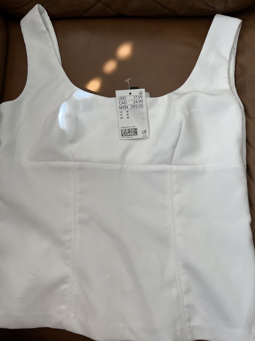 H&M Structured White Tank Top