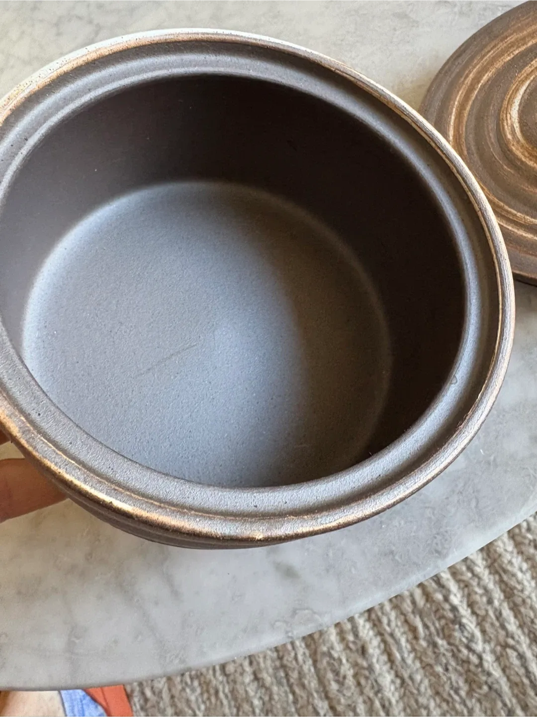 Brown Ceramic Lidded Pot image indicator(4)