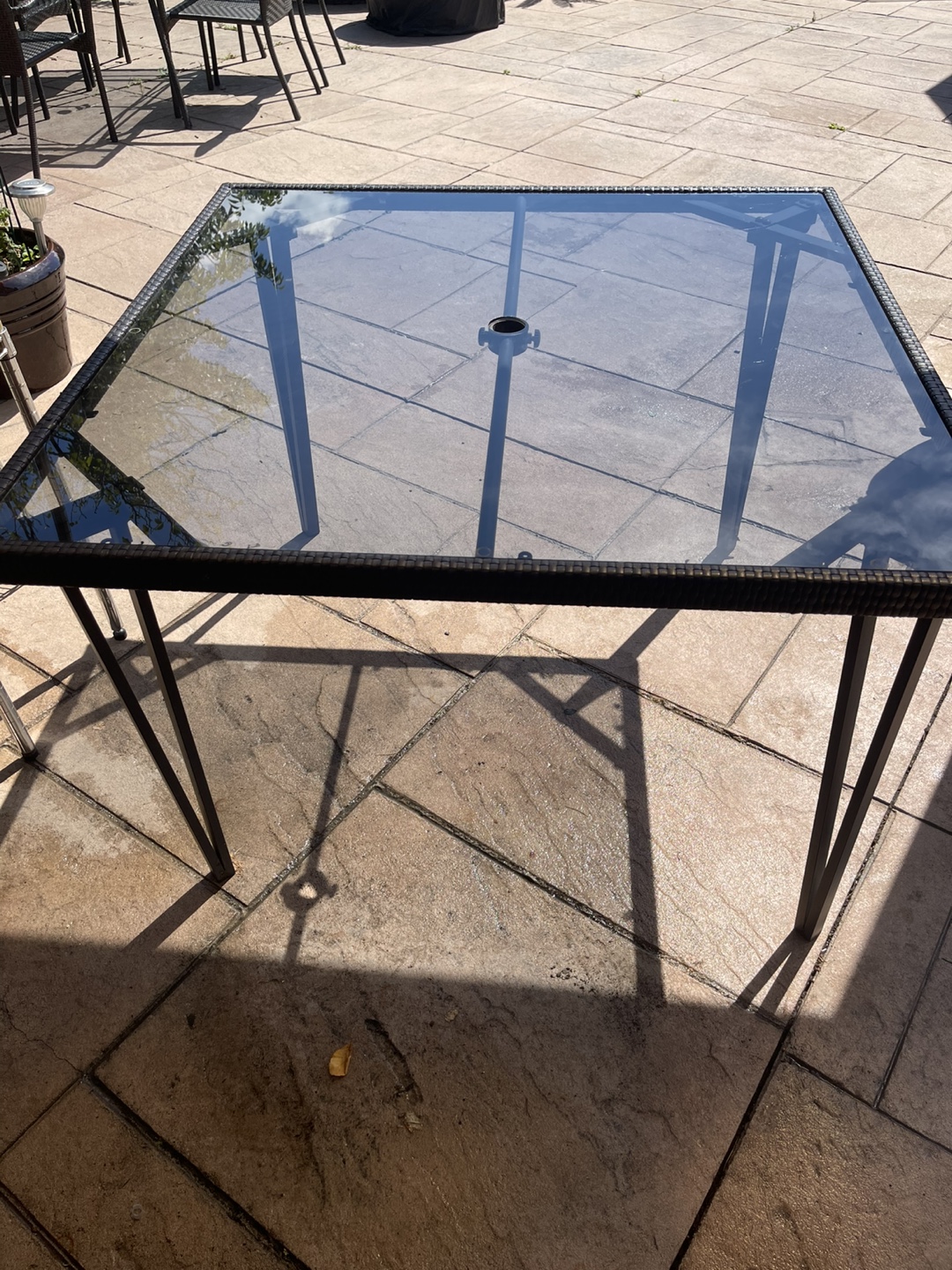 Square Glass Top Patio Table