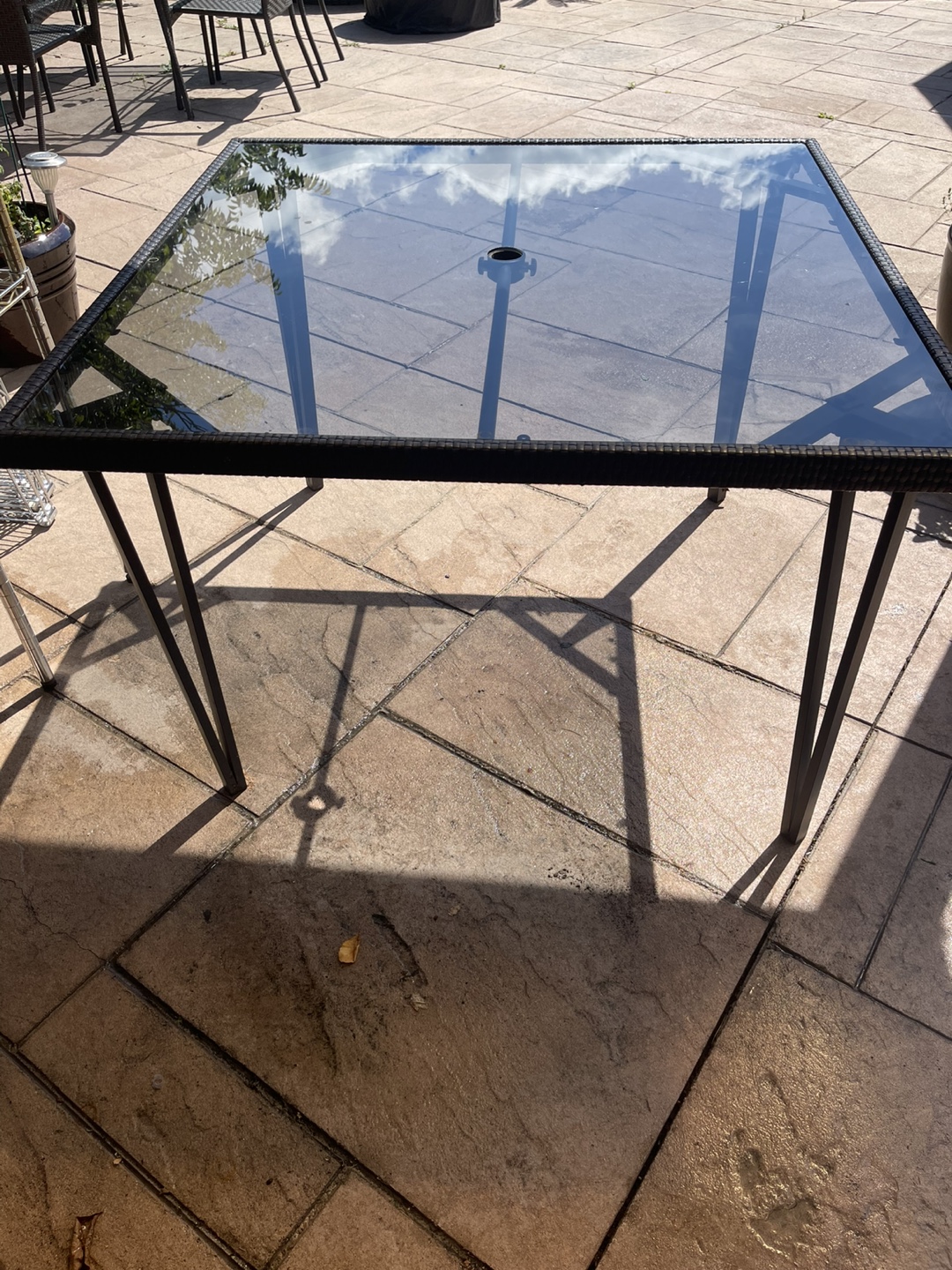 Square Glass Top Patio Table - photo 2