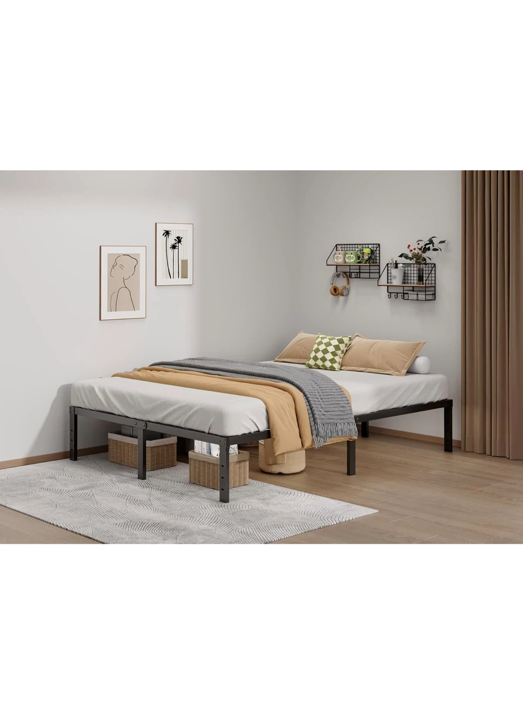 Metal Bed Frame - Black King Size - photo 2