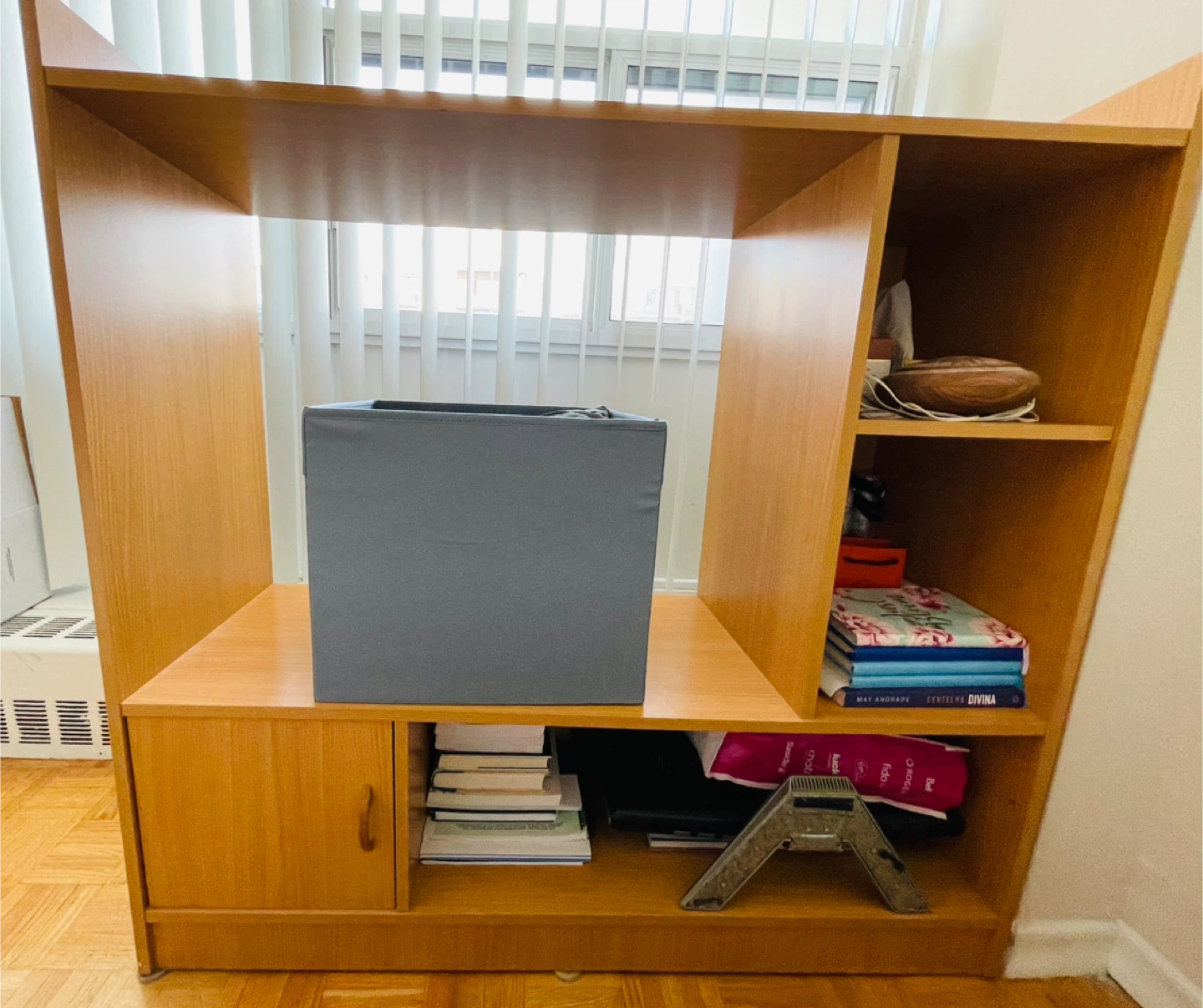 Wooden Bookshelf with Storage + FREE chairs