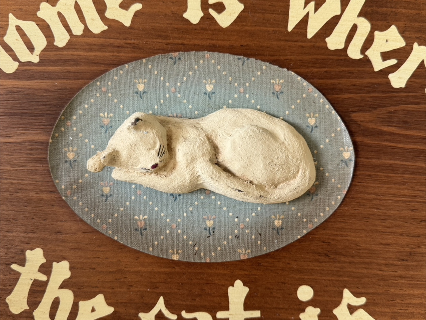 Vintage wooden cat wall decor - photo 2