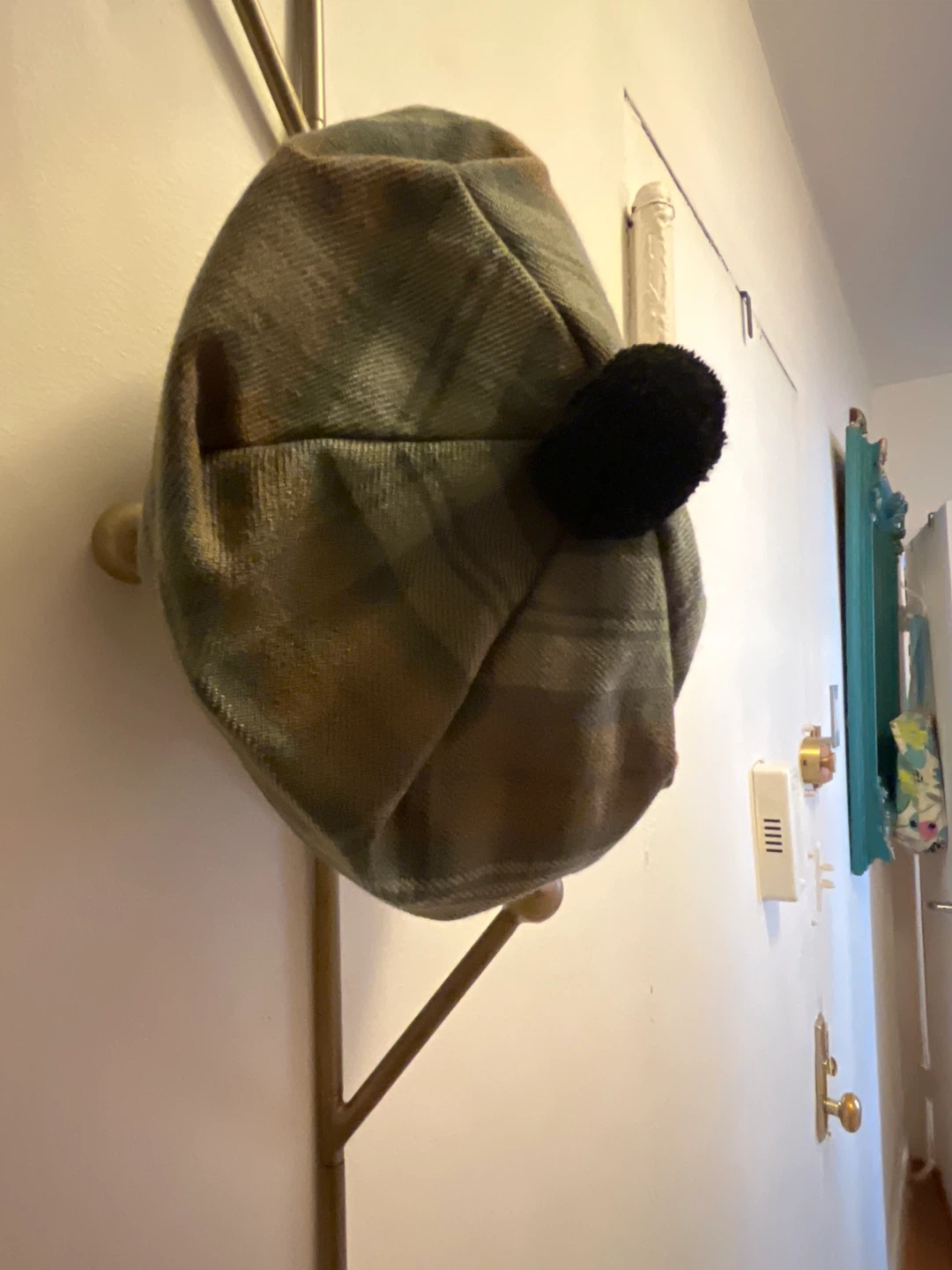 Scottish Plaid Beret Hat with Pom Pom - photo 4