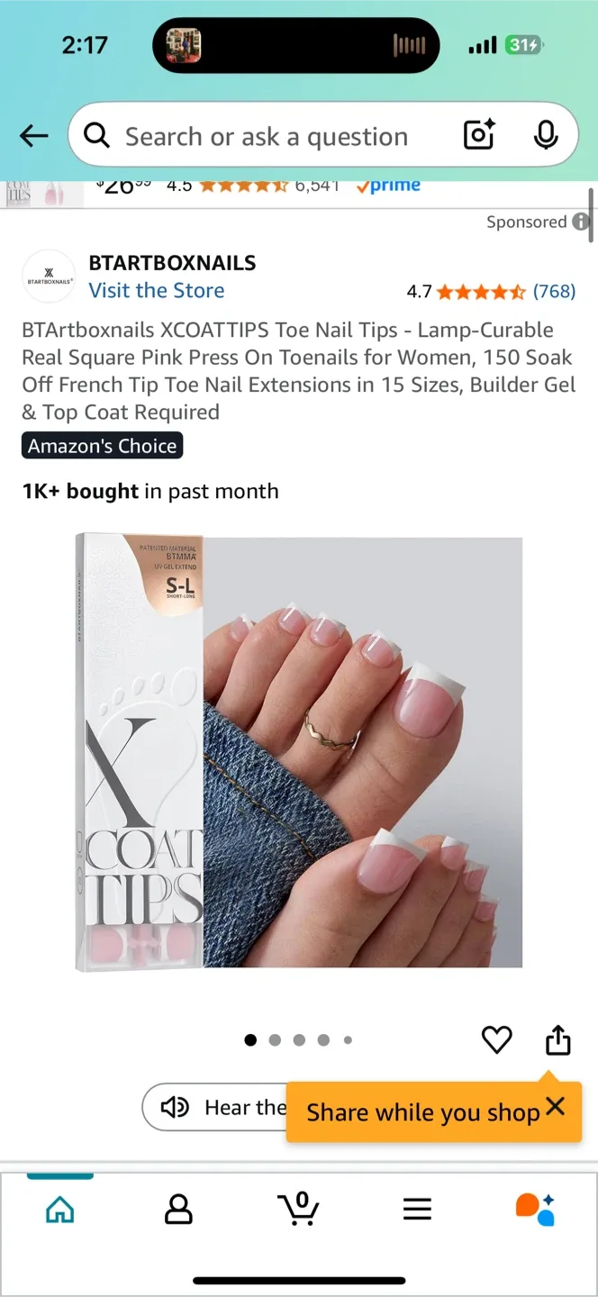 BTARTBOXNAILS XCOATTIPS Toe Nail Tips image indicator(4)