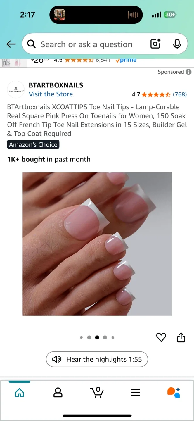 BTARTBOXNAILS XCOATTIPS Toe Nail Tips image indicator(5)