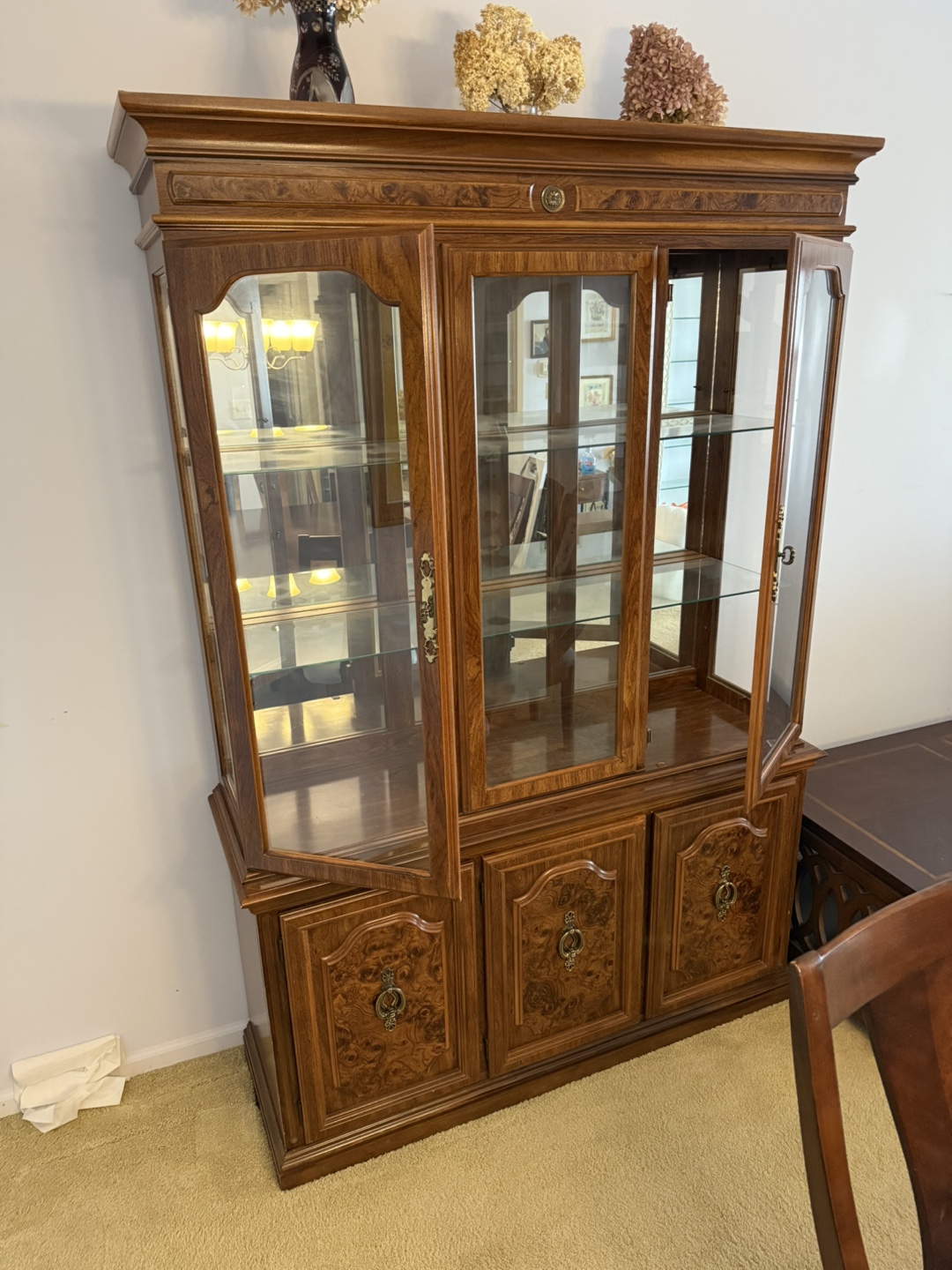 Wooden China Cabinet with Glass Doors - photo 2