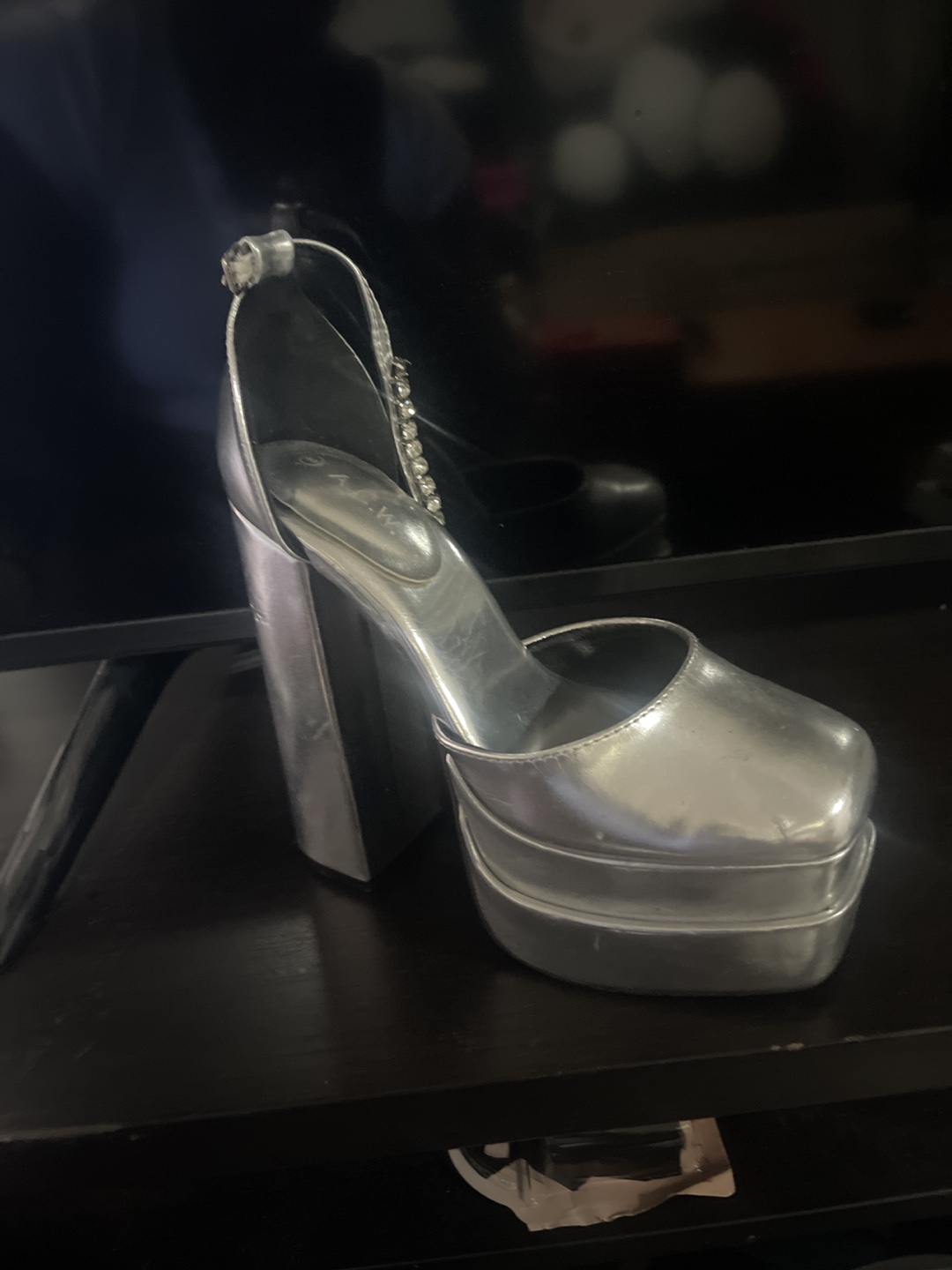 Silver Platform Heels, Size 8 - photo 2