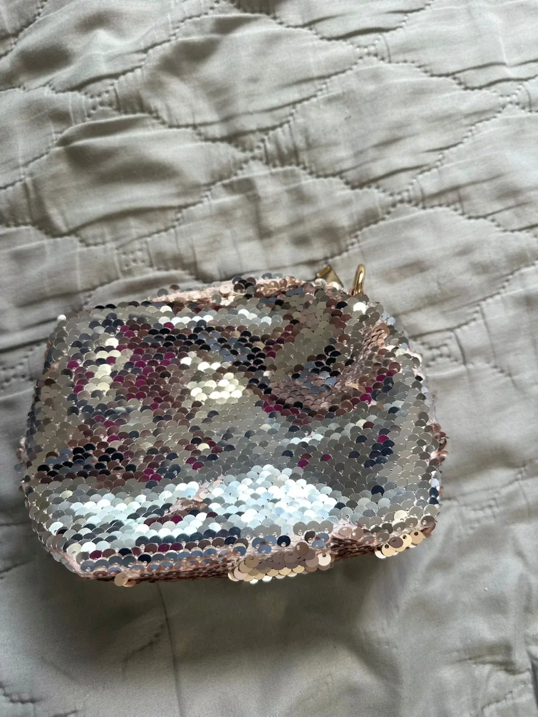 Sequin Clutch & Clear Pink Mini Bag Set image indicator(5)