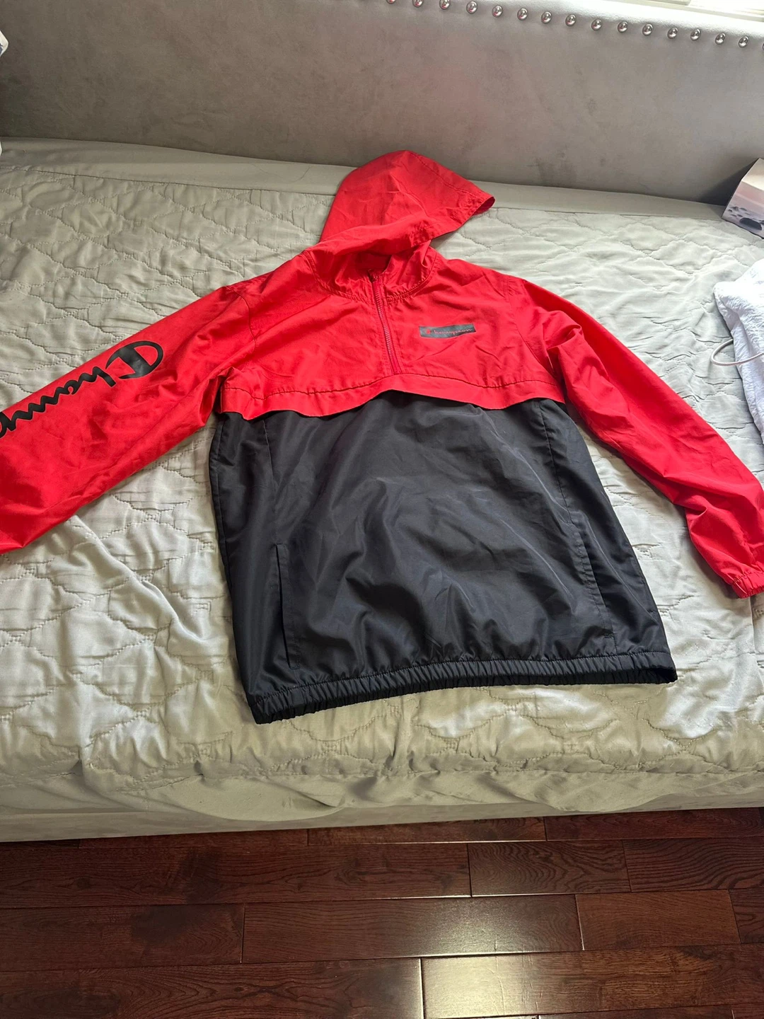 Champion Red & Black Windbreaker Jacket - Size XL