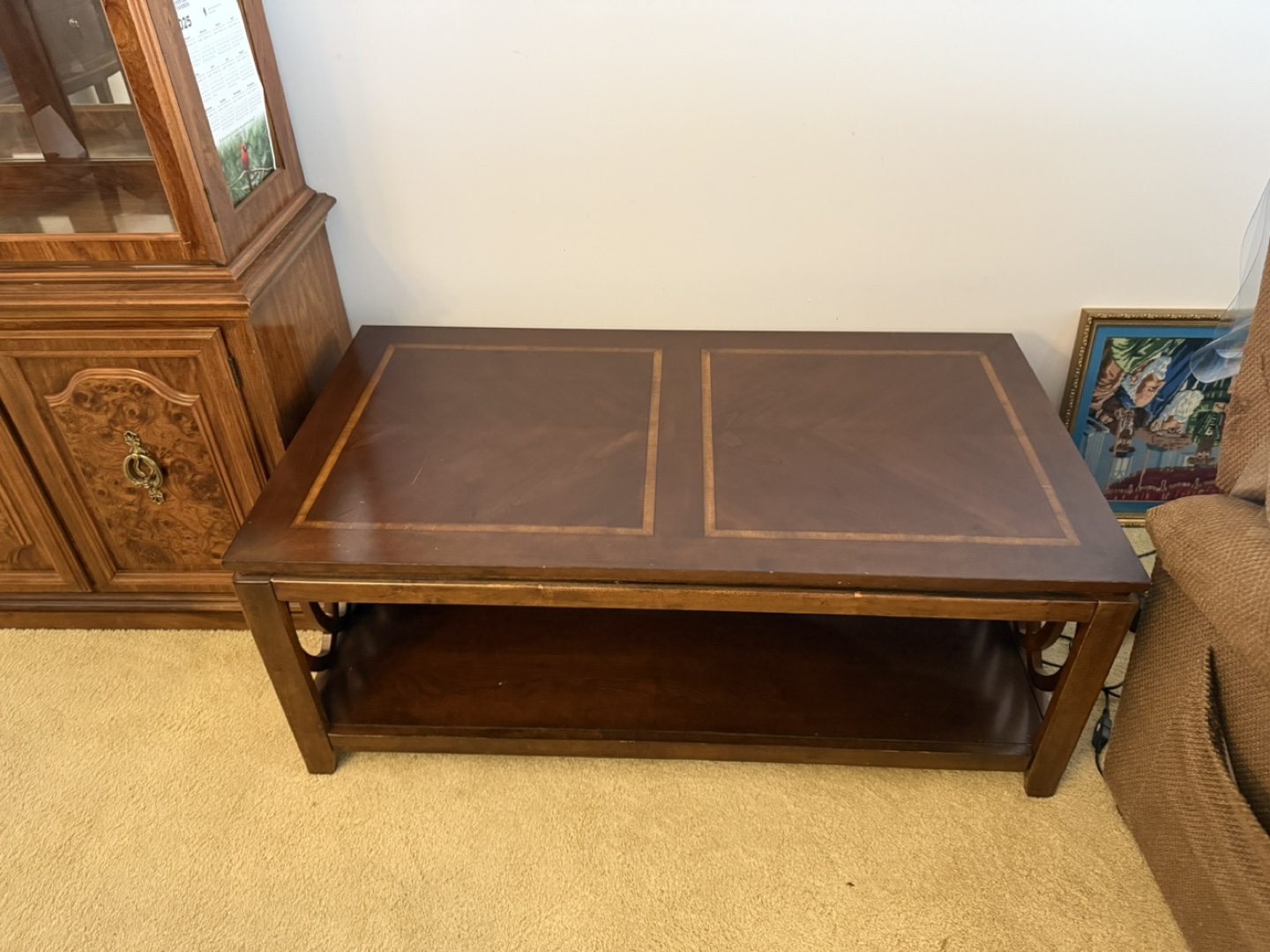 Wooden Coffee Table with Shelf