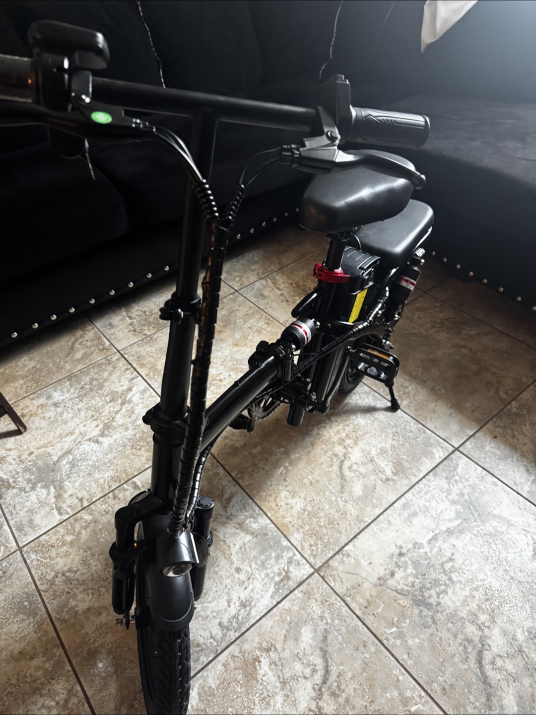 Black Electric Folding Bike - photo 2