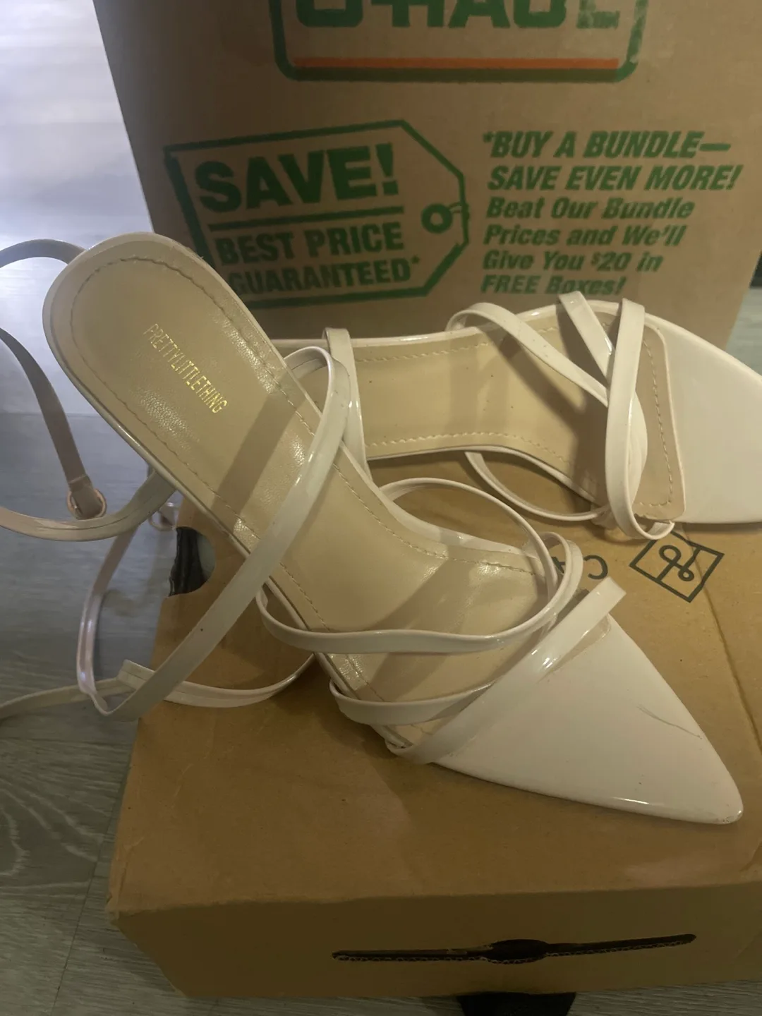 PrettyLittleThing White Heels