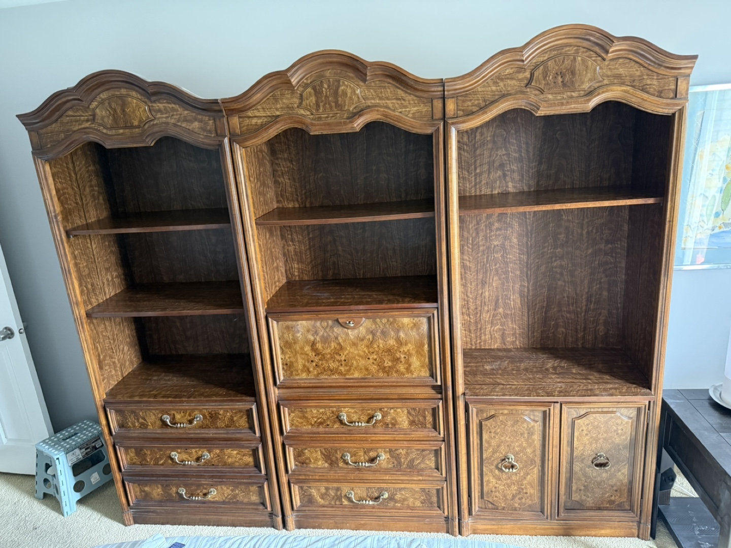 Wooden Bookcase with Drawers