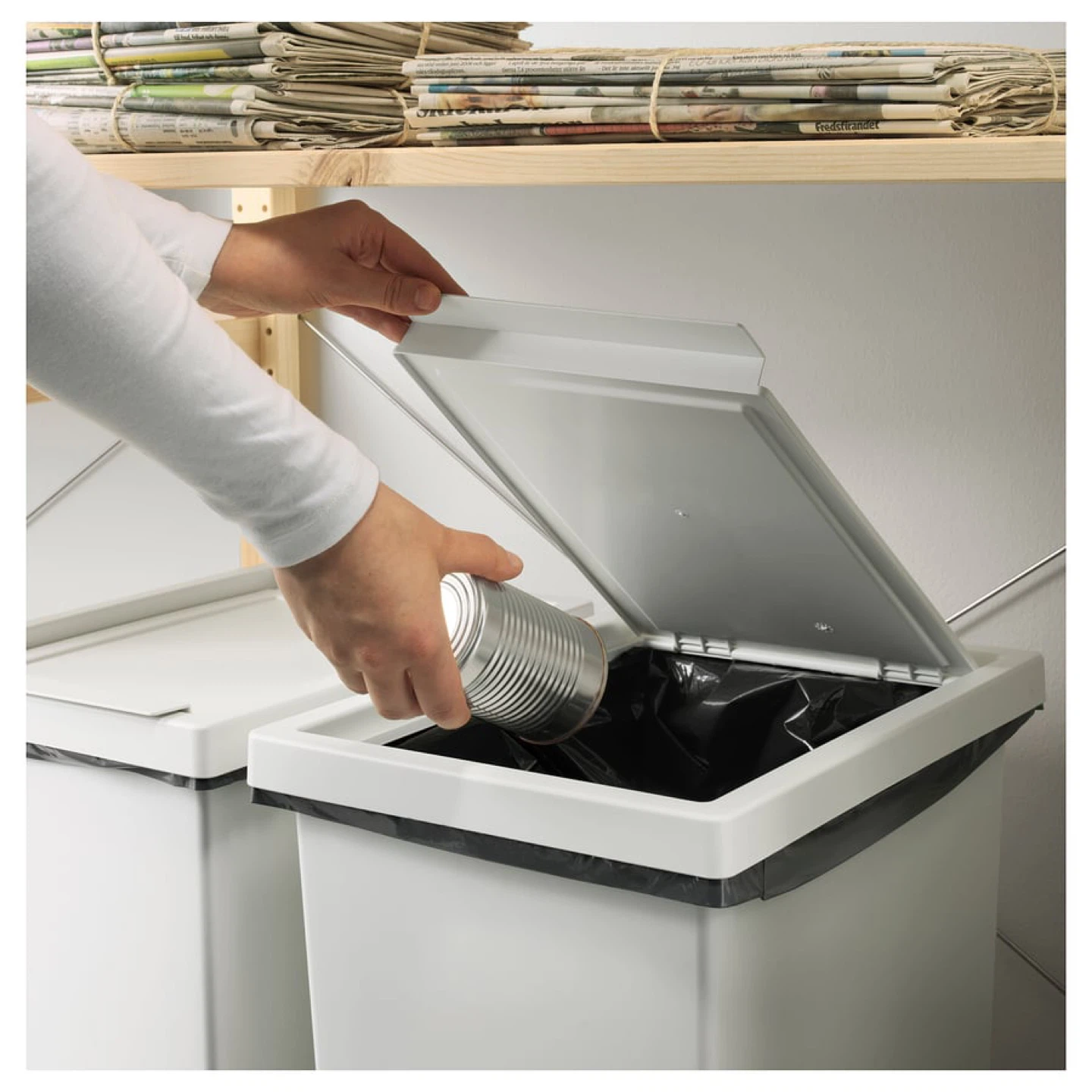 IKEA Bin with lid, white - 35 x 26 x 42 cm
