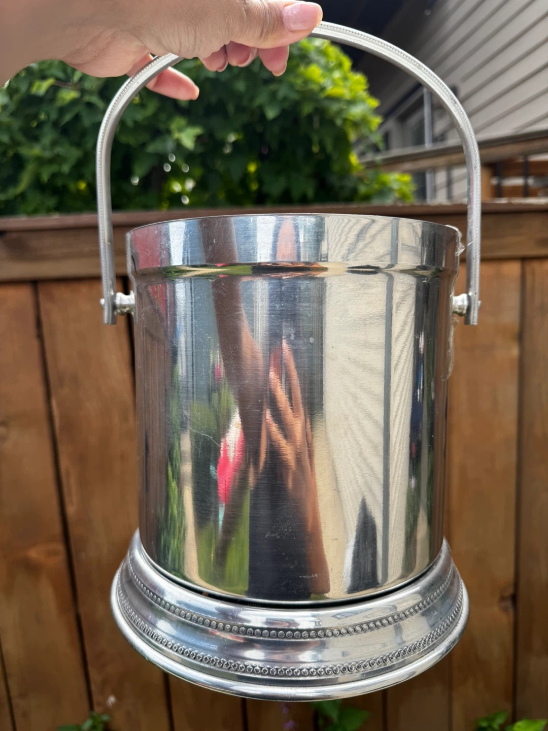 Vintage Silver Ice Bucket with Lid