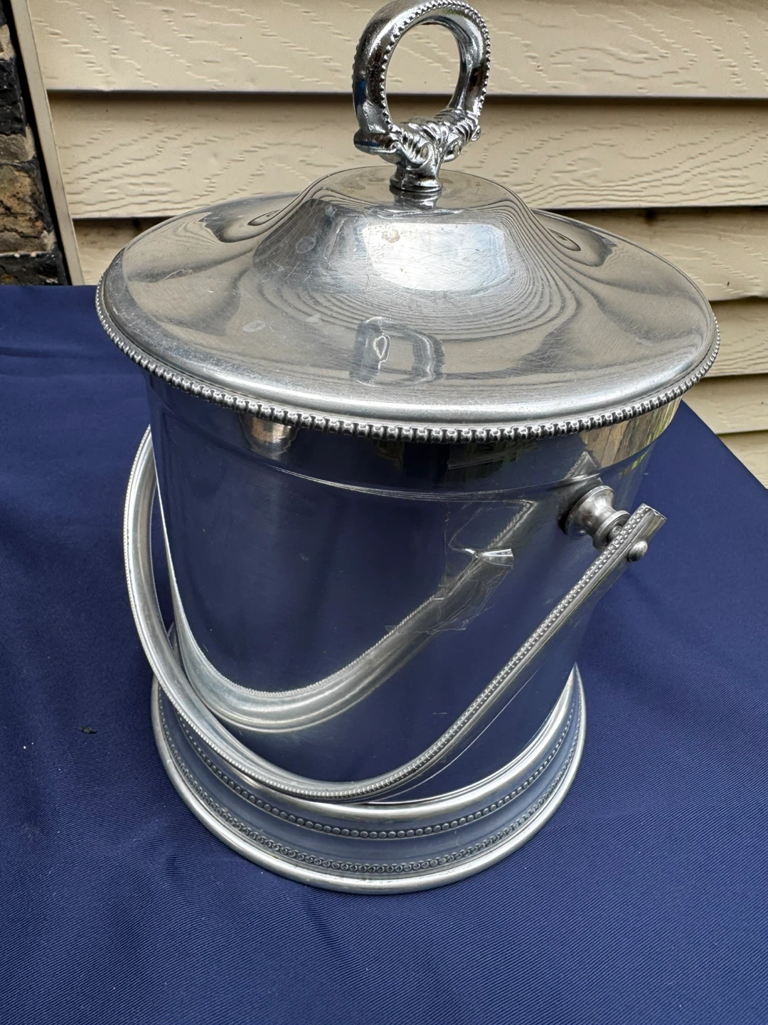 Vintage Silver Ice Bucket with Lid - photo 2