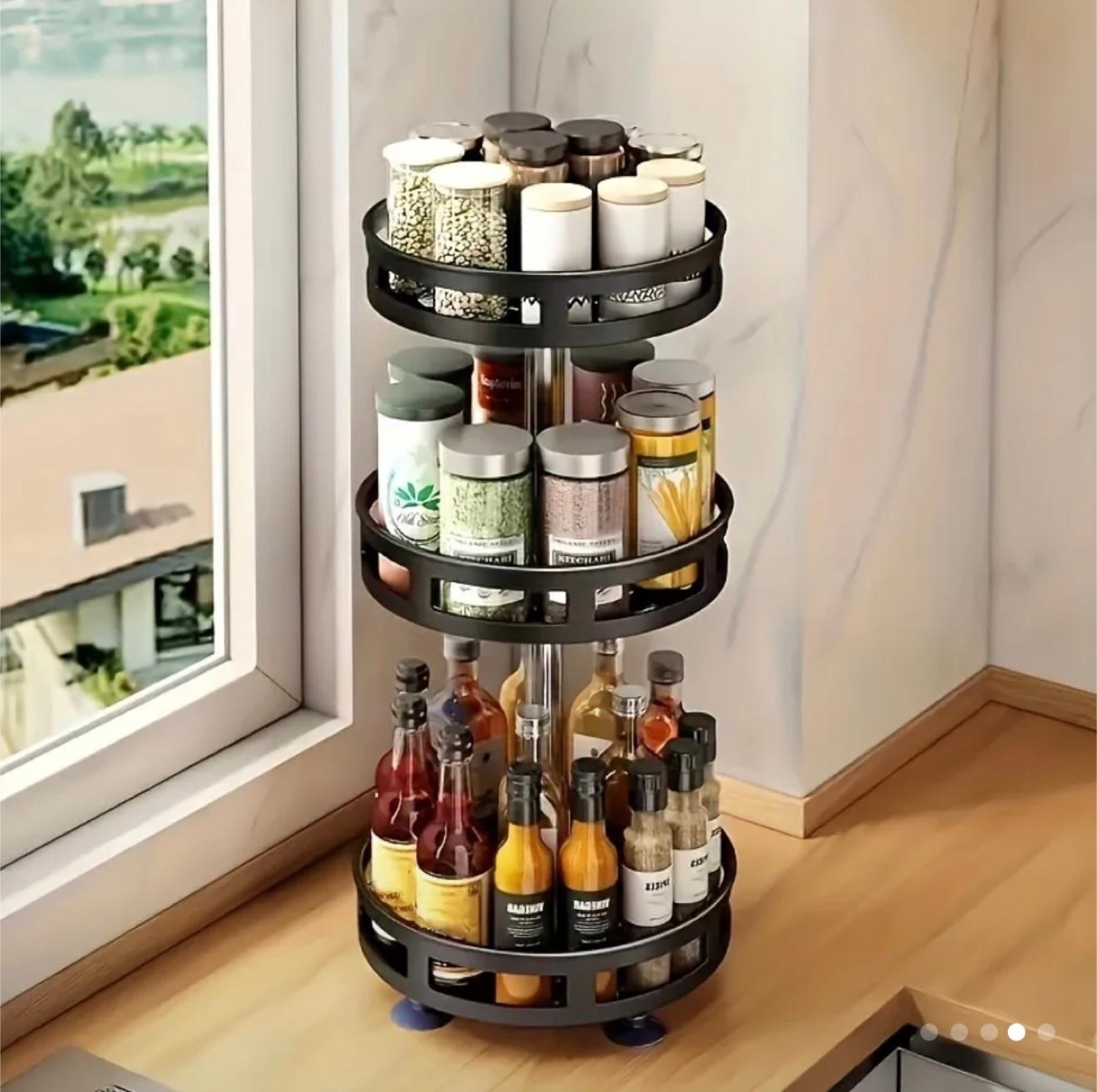 3-Tier Rotating Spice Rack Organizer