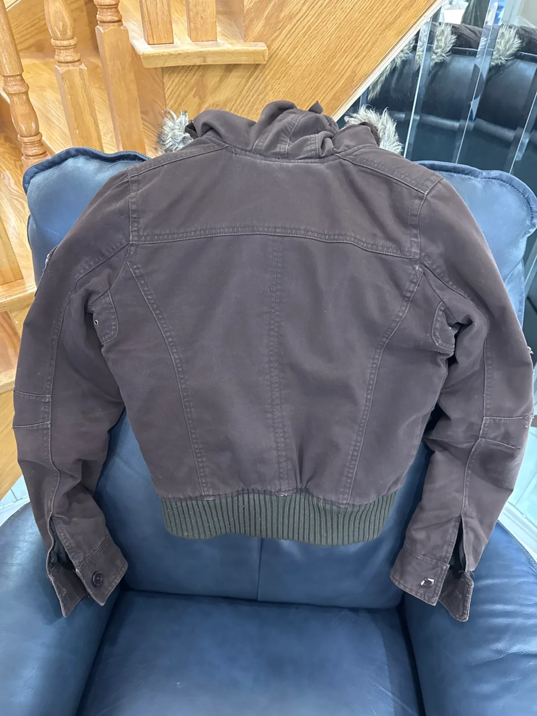 Abercrombie & Fitch Fur Hooded Jacket - Size S image indicator(2)