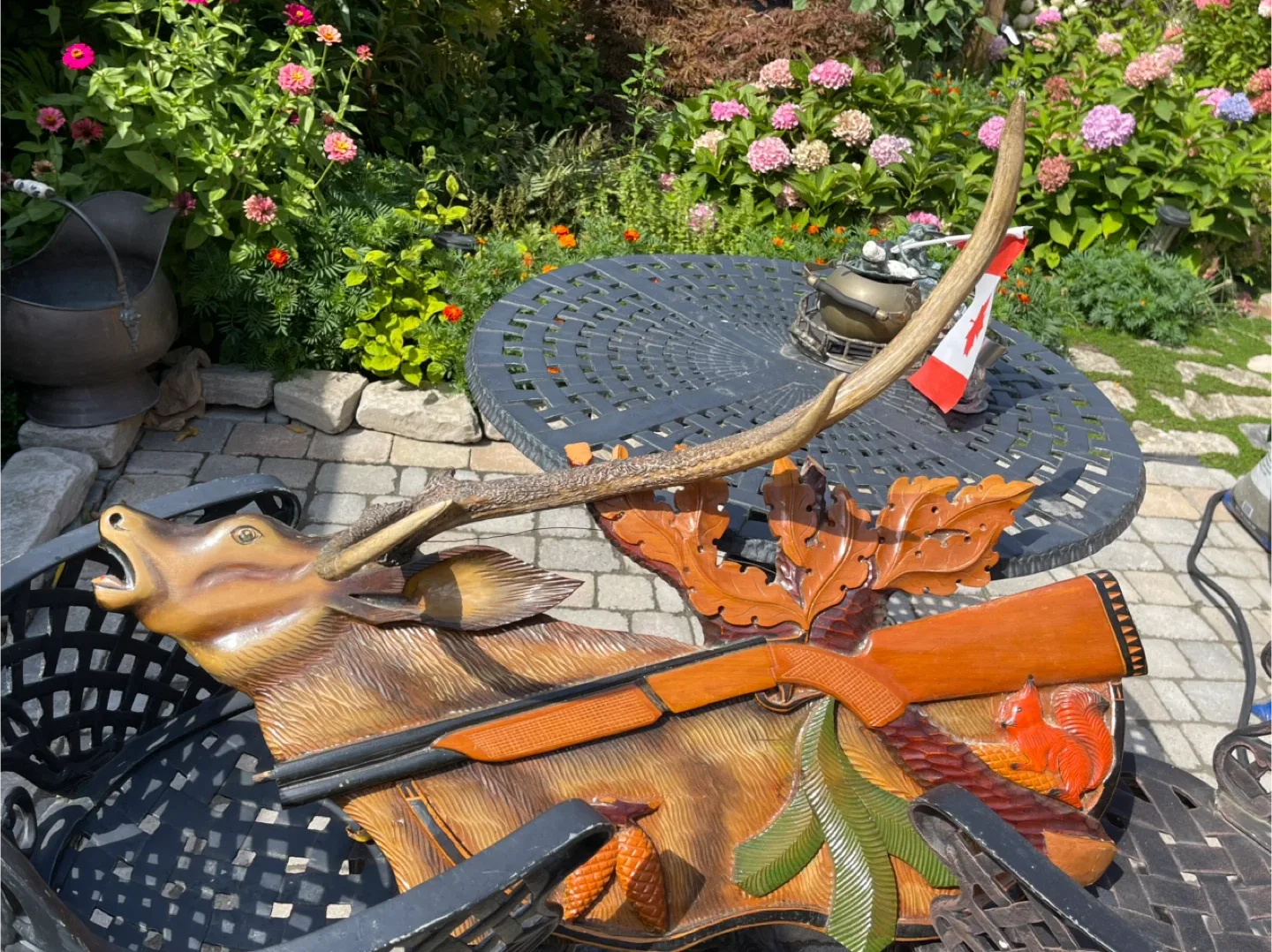 Wooden Deer Head Wall Decor with antler image indicator(4)