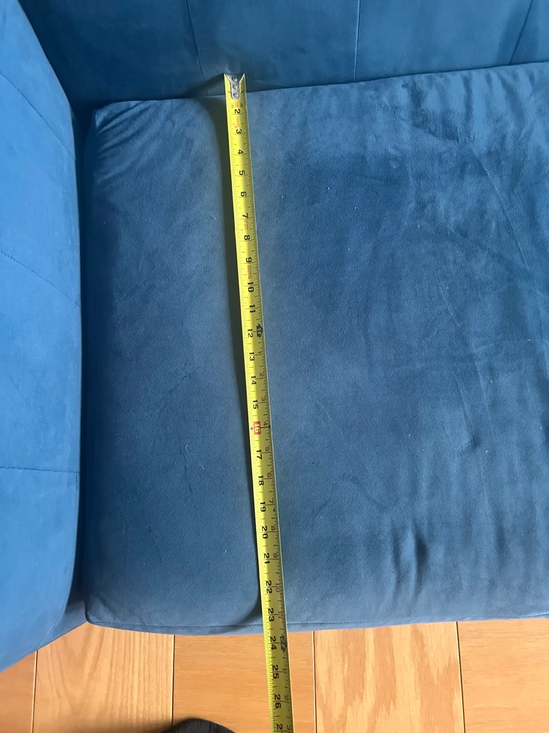 West Welm Blue Velvet Sofa - 7ft Length image indicator(5)