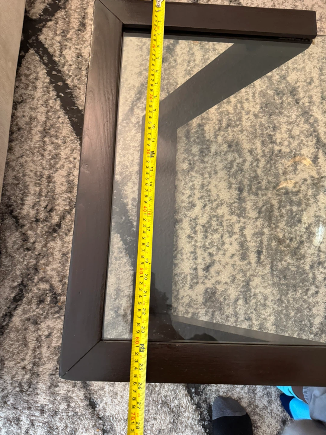 Coffee Table - Glass Top, Dark Brown Frame - photo 3
