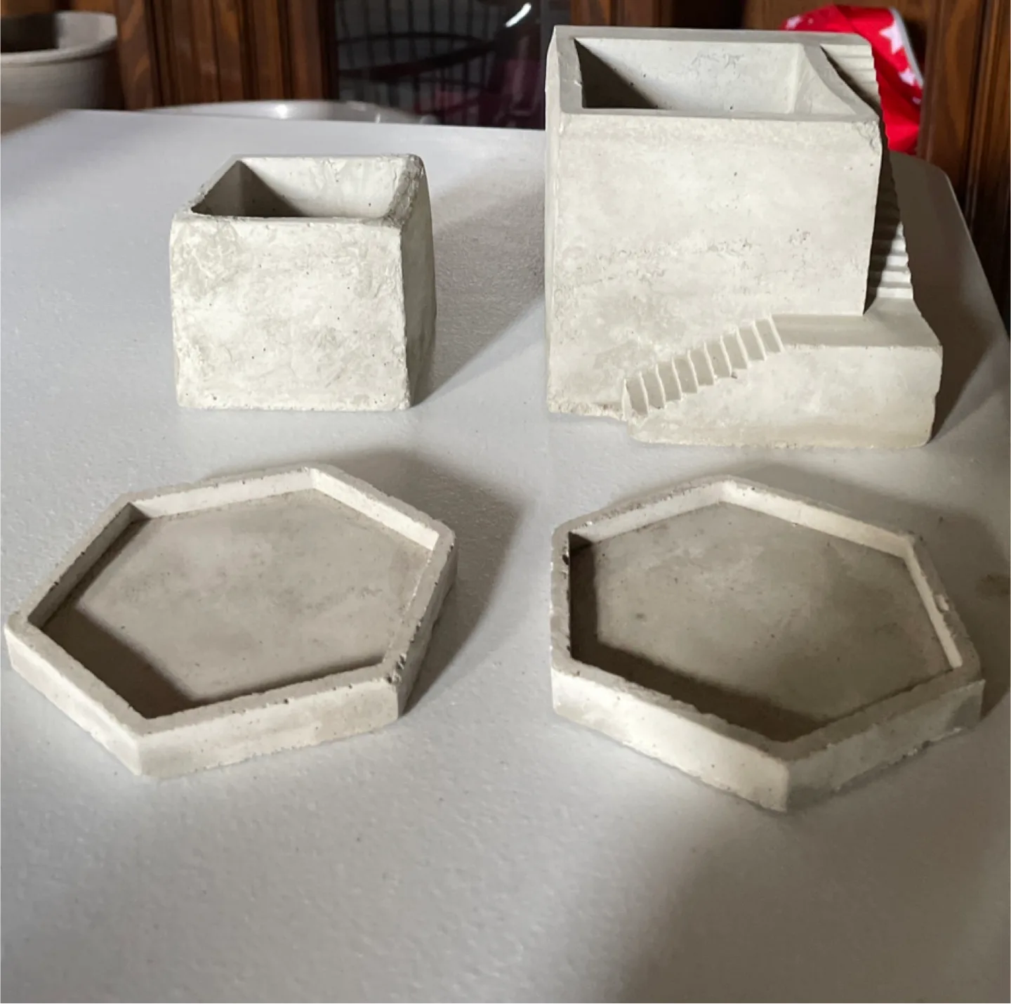 Concrete Planter Set - Square & Hexagon
