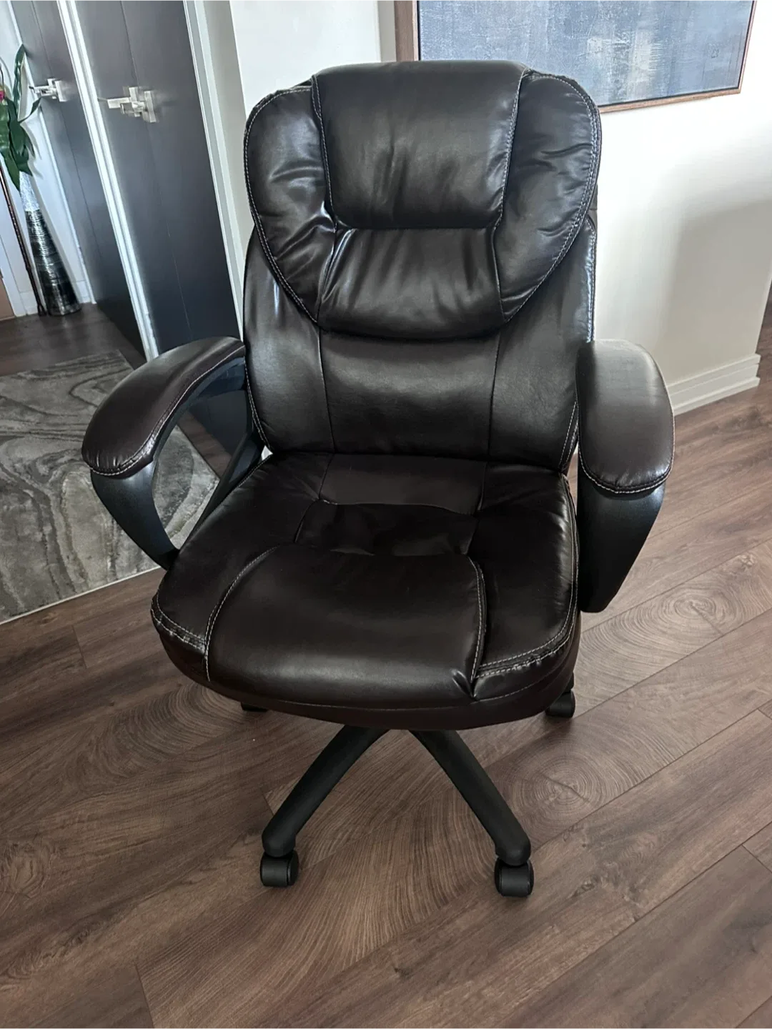 Brown Leather Office Chair image indicator(3)
