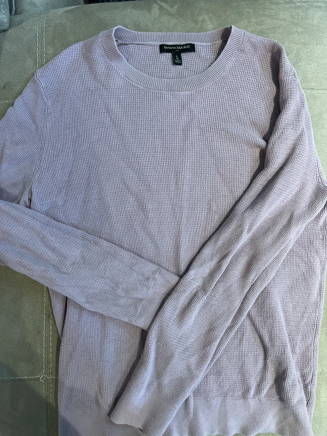 Banana Republic Lavender Waffle Knit Sweater - L