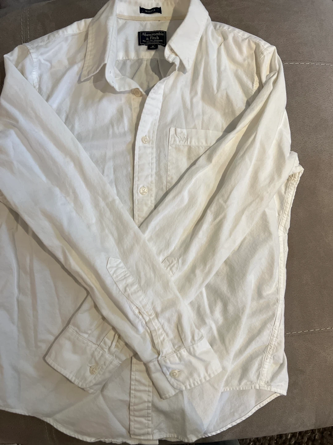 Abercrombie & Fitch White Dress Shirt - Muscle Fit, Medium