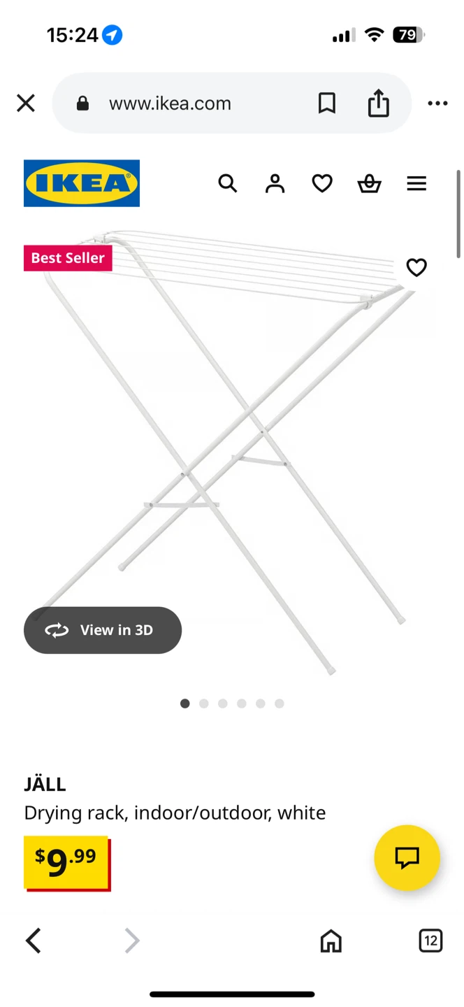 IKEA JÄLL Drying rack, indoor/outdoor, white