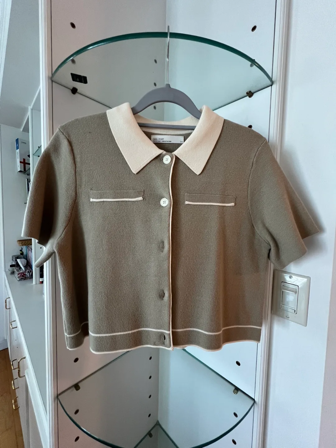 OAK + FORT Beige Cardigan - Size S thumbnail