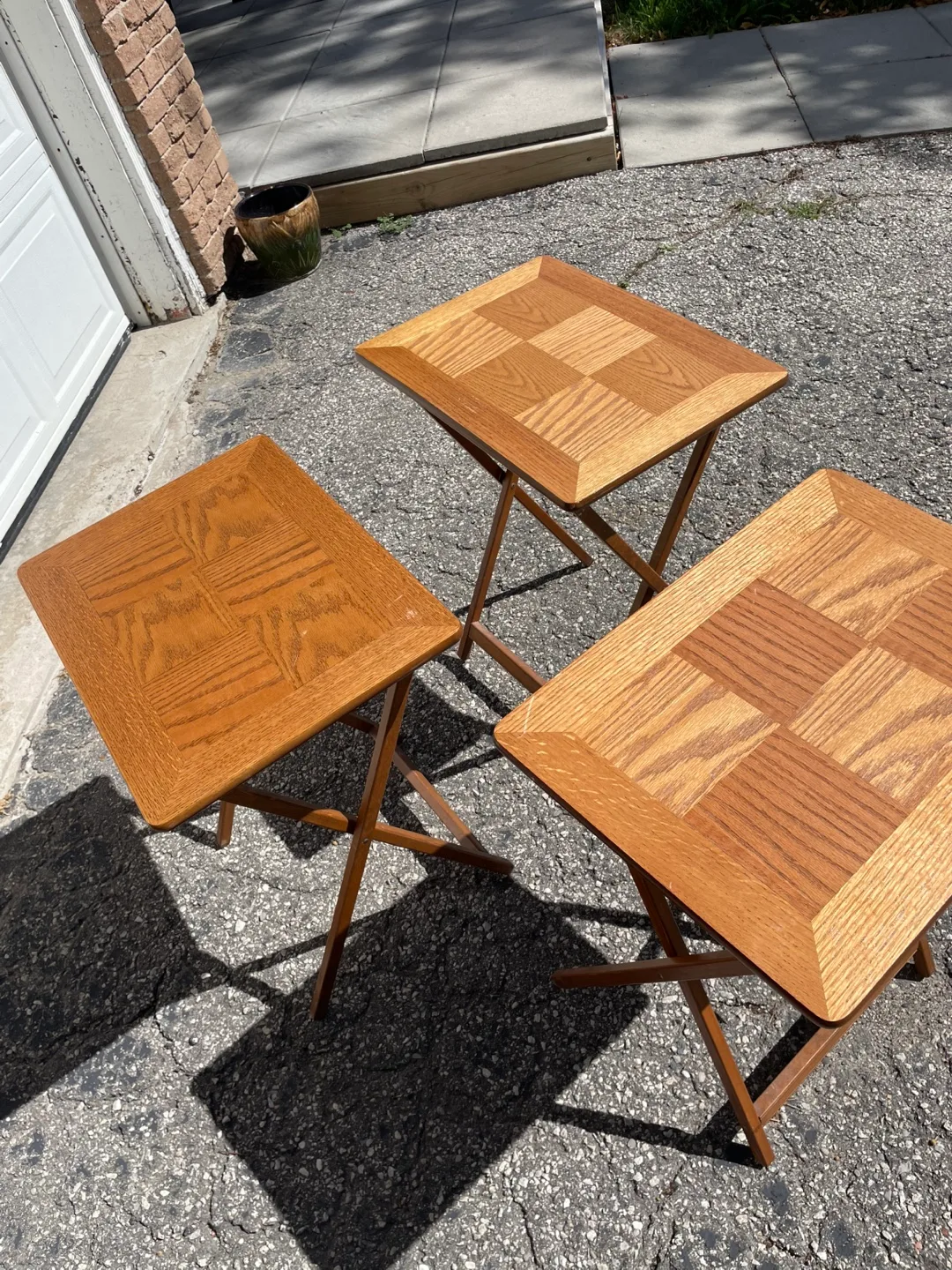 Set of 3 Vintage Folding TV Trays thumbnail