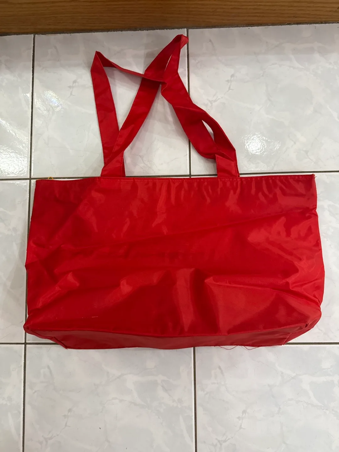 Red Tote Bag with zipper and side pouch - Sunflower Design image indicator(2)