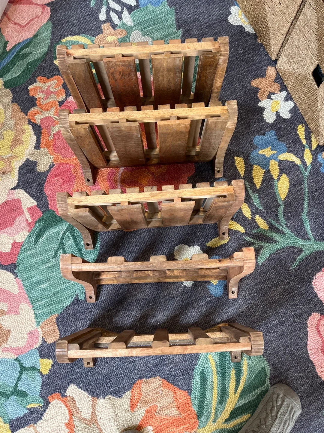 World Market Wooden Wall Mounted Wine Rack image indicator(2)