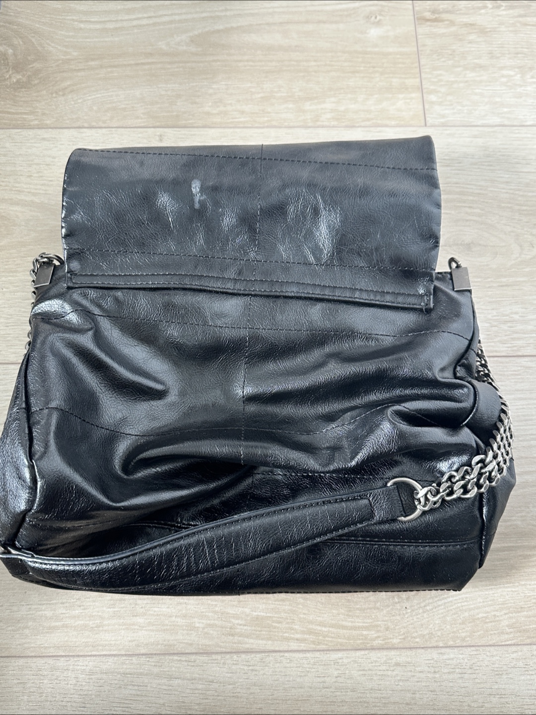 Zara Black Leather Chain Shoulder Bag - photo 4