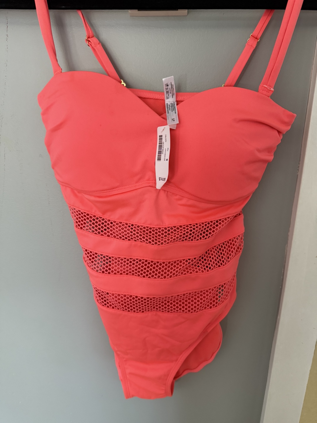 Coral One-Piece Swimsuit - Size S