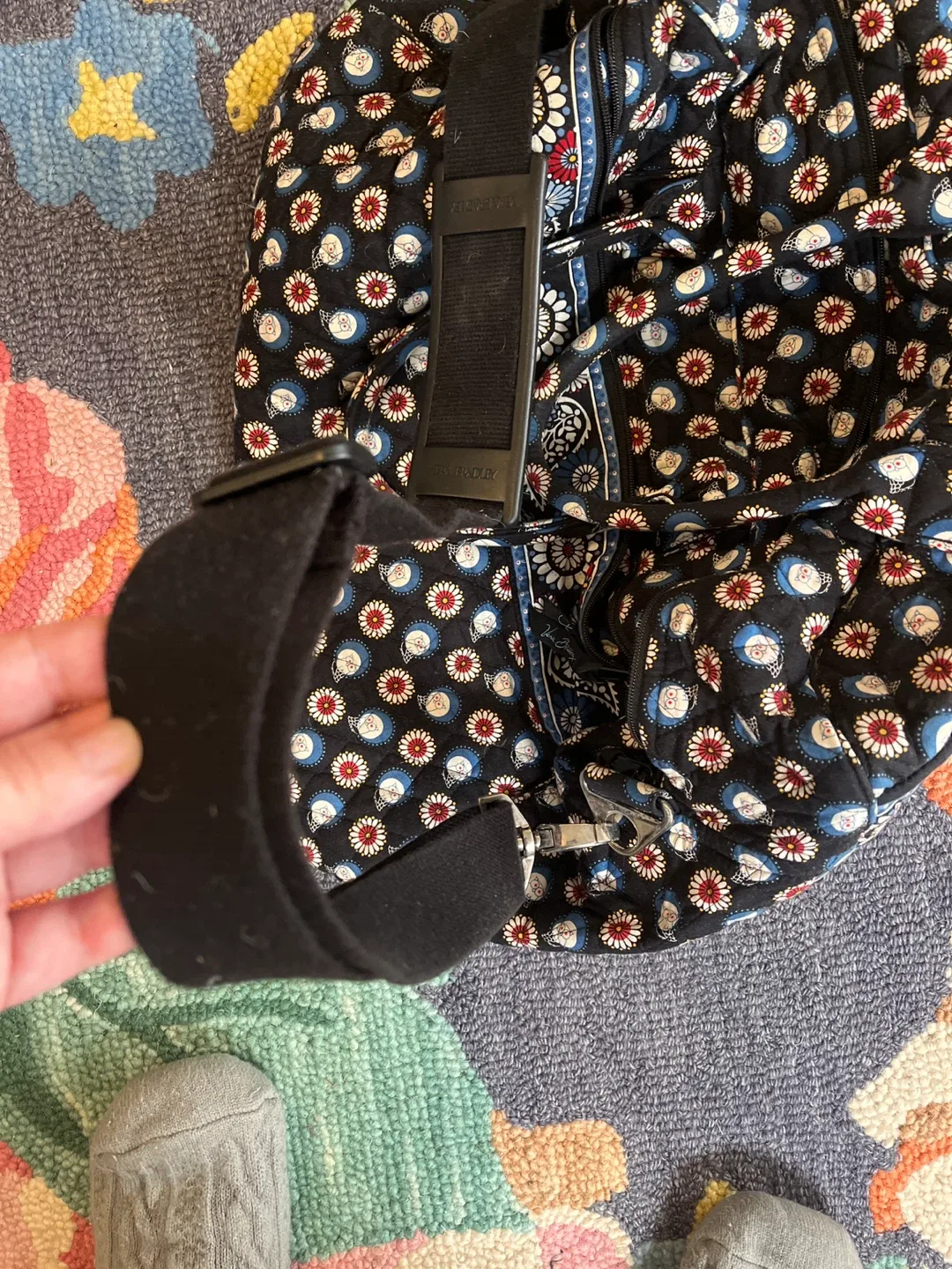 Vera Bradley Black & Navy @ Maroon Dufflebag image indicator(6)