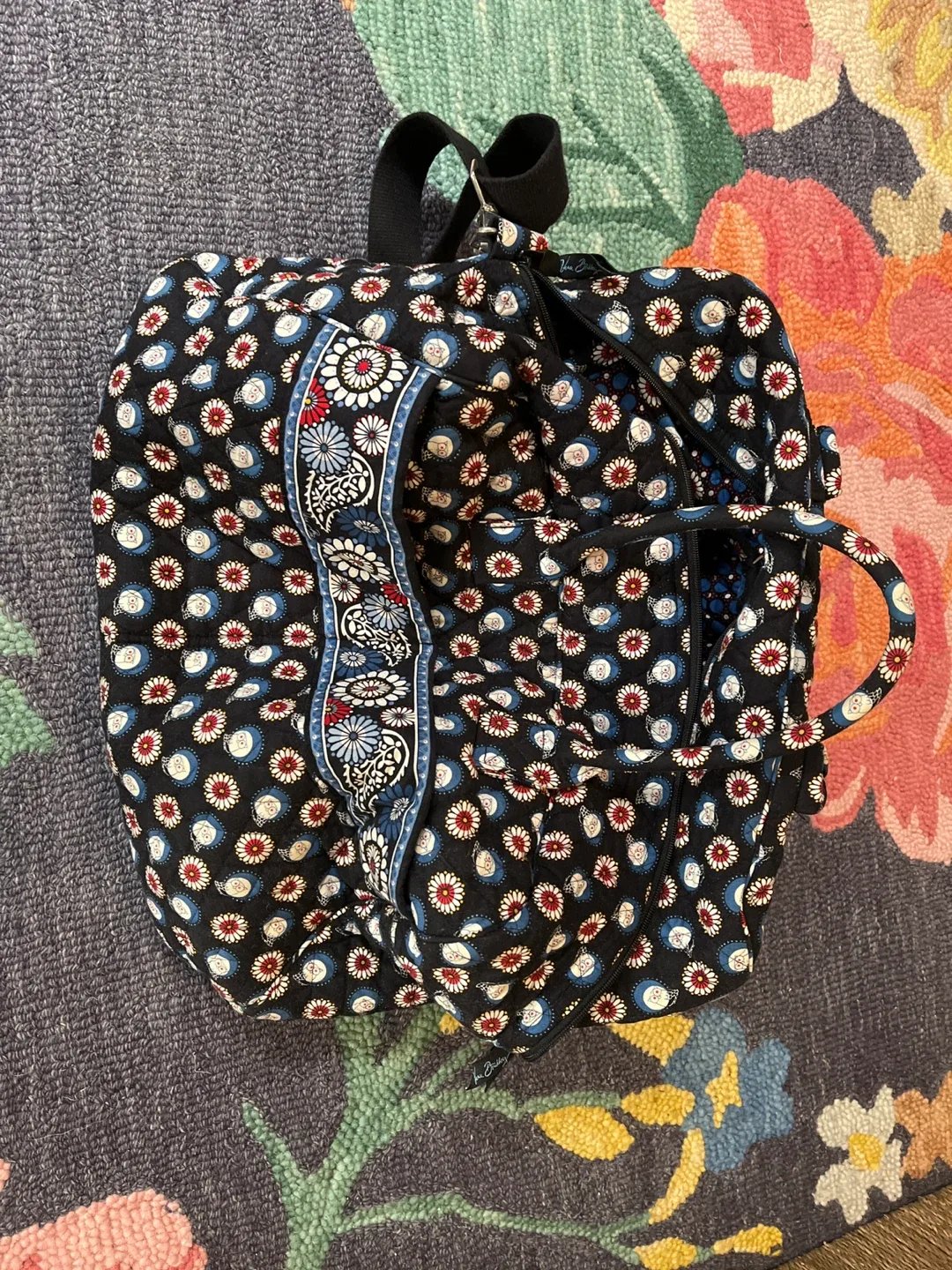 Vera Bradley Black & Navy @ Maroon Dufflebag image indicator(2)