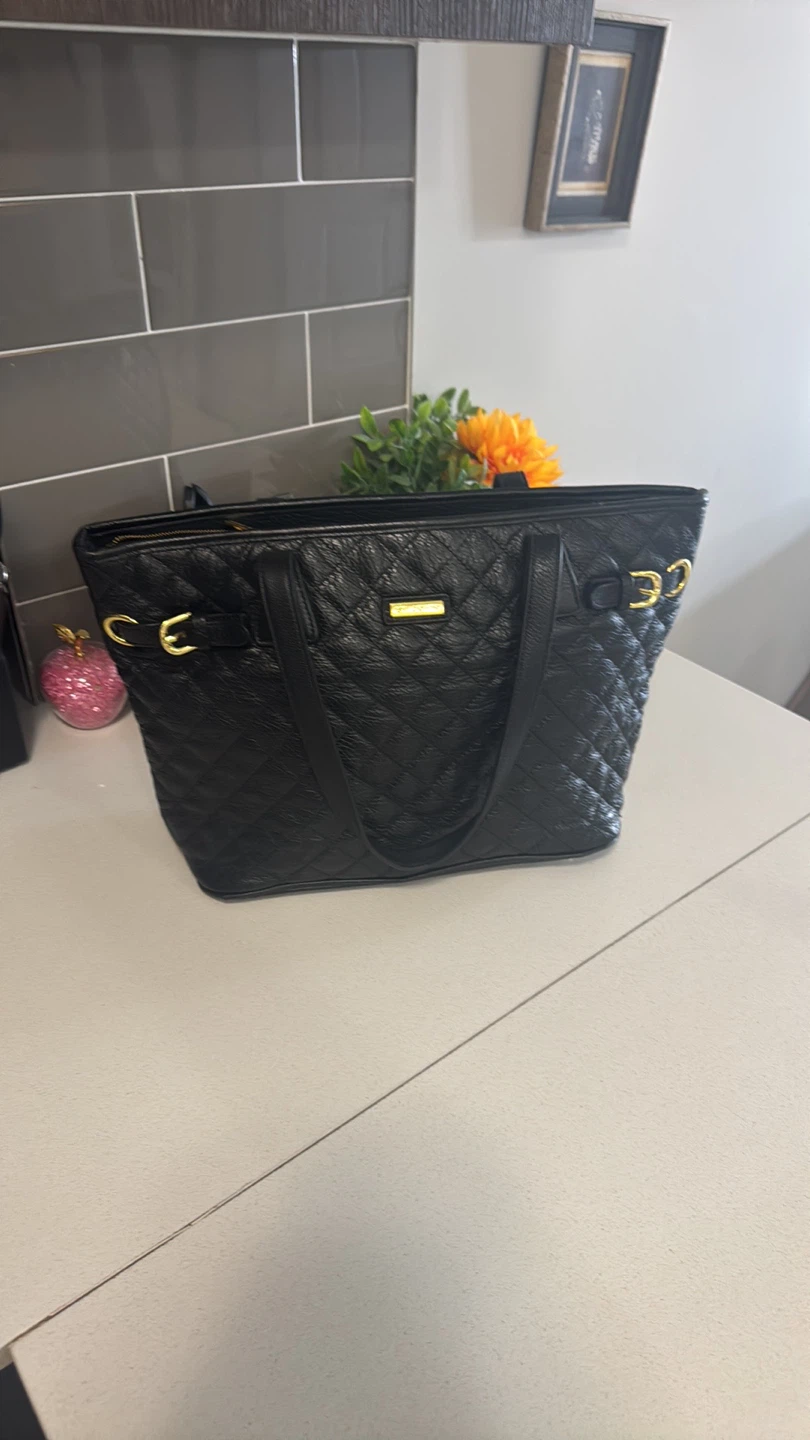 St. John Collection Black Quilted Tote (as is edge wear) - photo 5