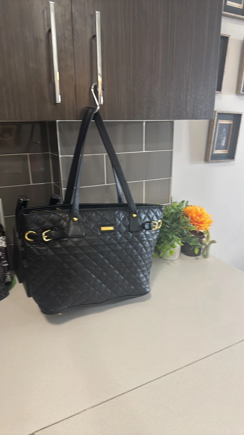 St. John Collection Black Quilted Tote (as is edge wear) - photo 3