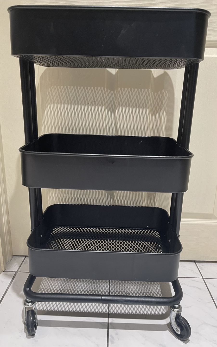 Black Rolling Cart - 3 Tier - photo 2