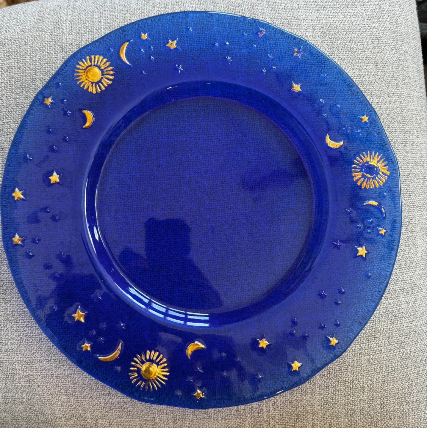 Blue Glass Celestial Plate