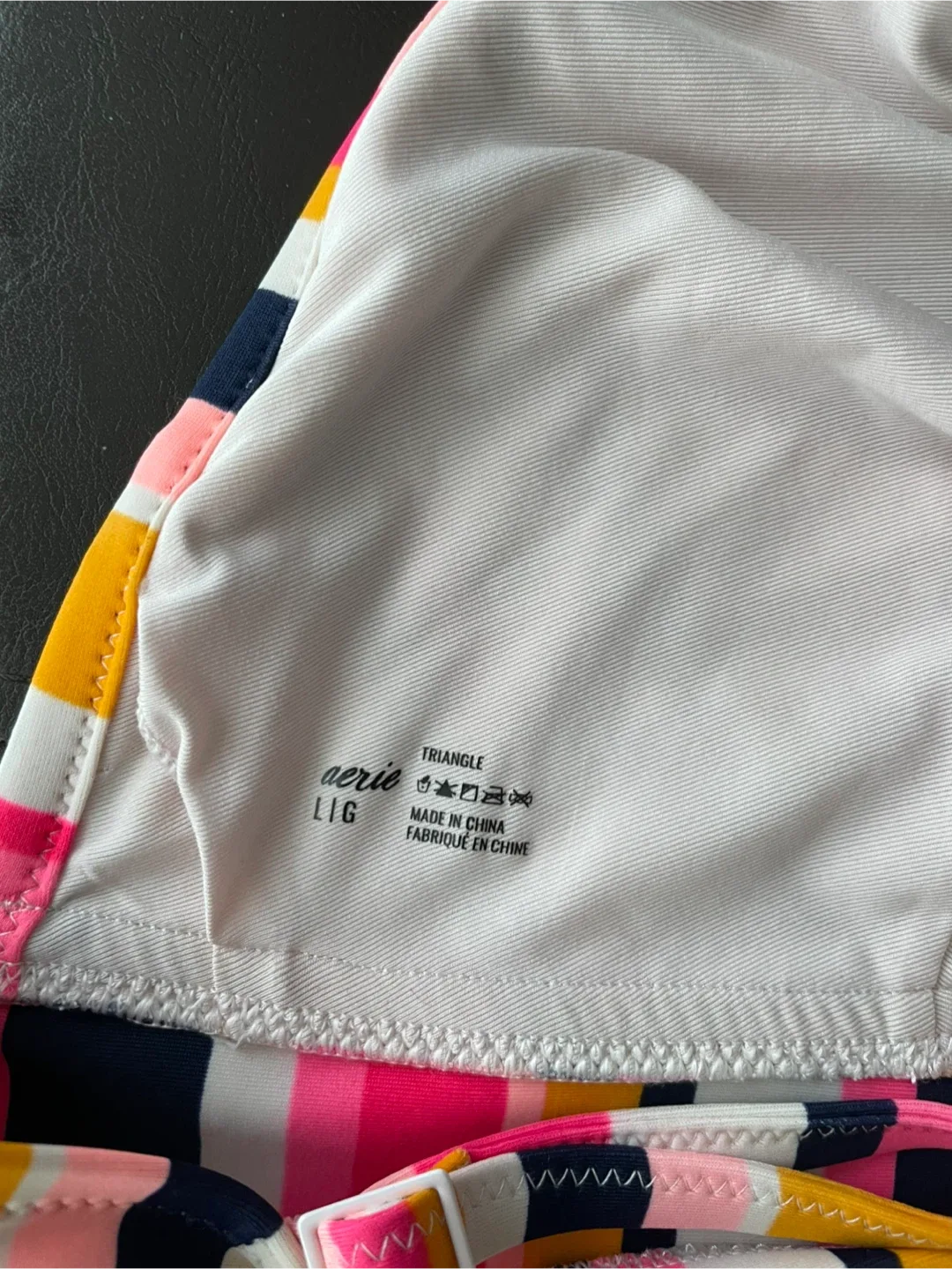 Aerie Striped Triangle Bikini Top - Large image indicator(4)